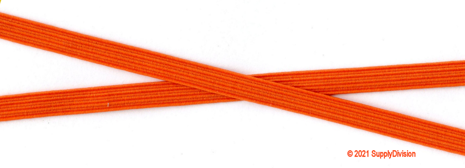 6mm(approx) flat elastic, SD738 Orange 250m
